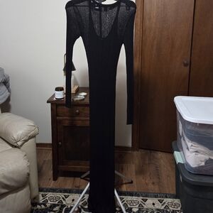 DISSH Black Long Sleeve Maxi Dress